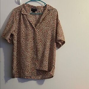 Women's Button Down Shirt - Multicolor Pattern